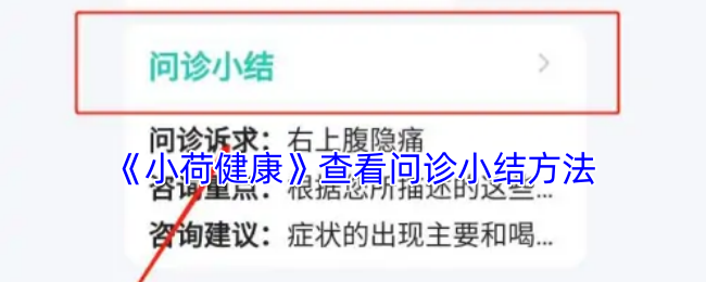 小荷健康查看问诊小结方法