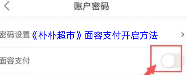 朴朴超市面容支付开启方法
