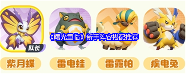 曙光重临新手阵容搭配推荐